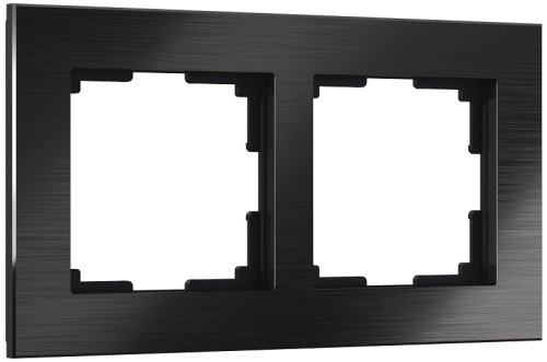 Рамка универсальная Werkel Aluminium 2-м. металл черный алюминий фото Рамка универсальная Werkel Aluminium 2-м. металл черный алюминий картинка